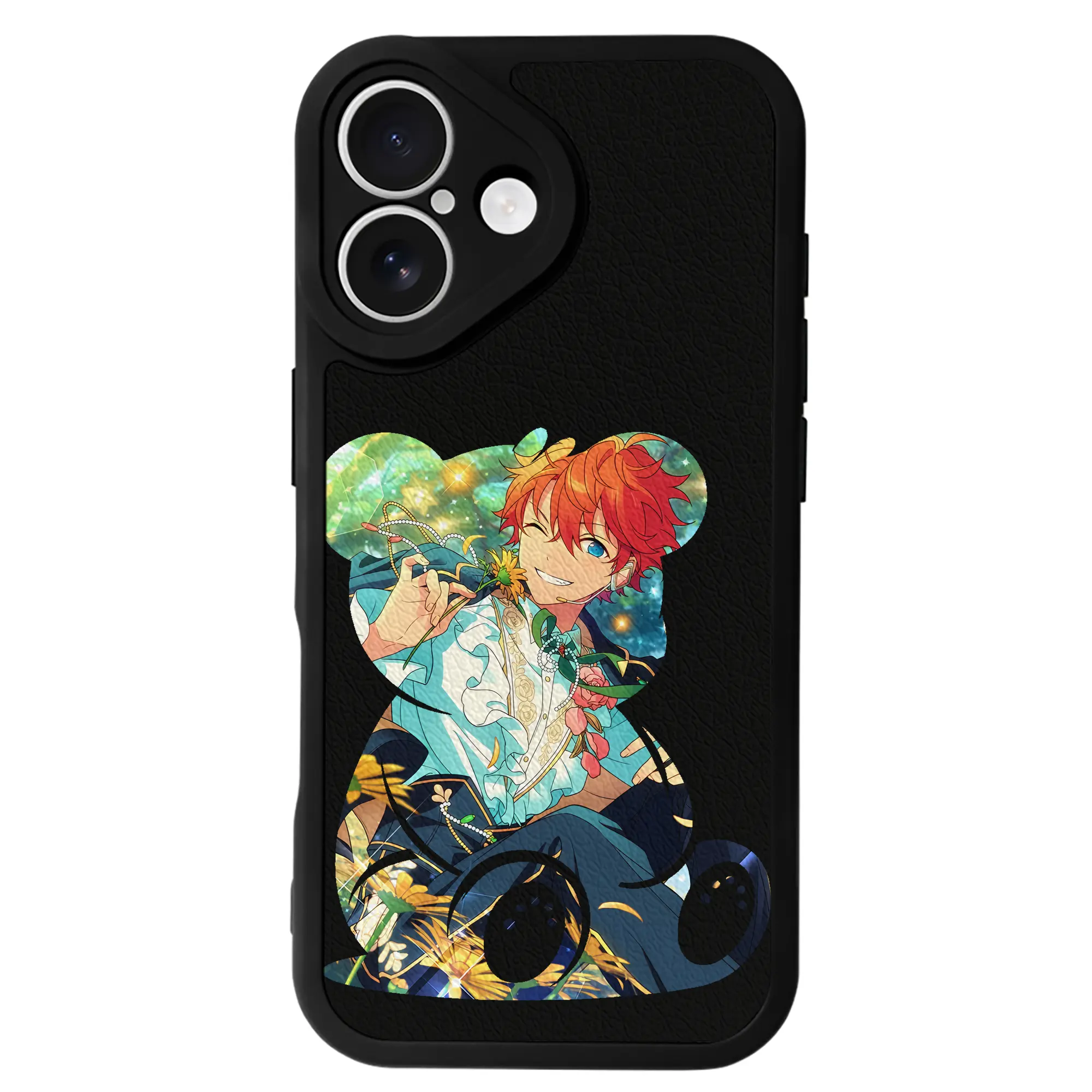 あんさん ぶる グッズ Trickstar 明星スバル - IPhone 16シリーズ対応 ・ シリコンスマホケース ・ レザー調 ・ 高精度フィット ・ 耐衝撃 ・ ワイヤレス充電対応 ・ 精密カット